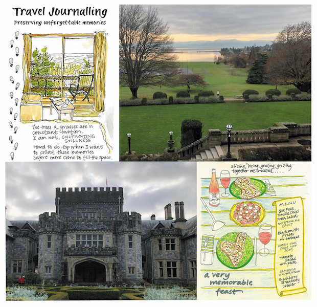 Travel journalling at Hatley Castle time to reflect on the year